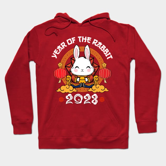 Year of the Rabbit 2023 Cute Rabbit Chinese New Year 2023 Hoodie by Jhon Towel